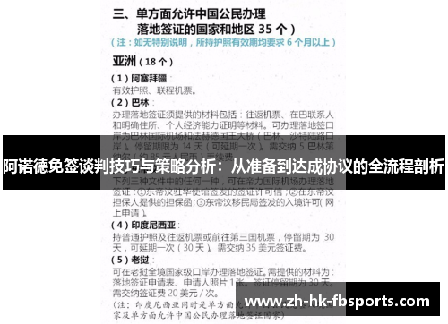 阿诺德免签谈判技巧与策略分析：从准备到达成协议的全流程剖析